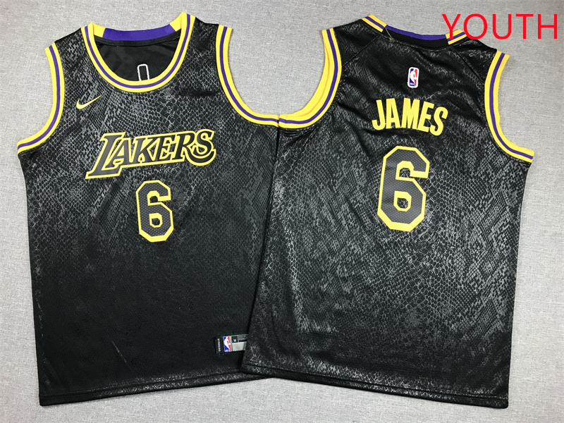 Youth Los Angeles Lakers #6 James Black Nike 2025 NBA Jersey style 1